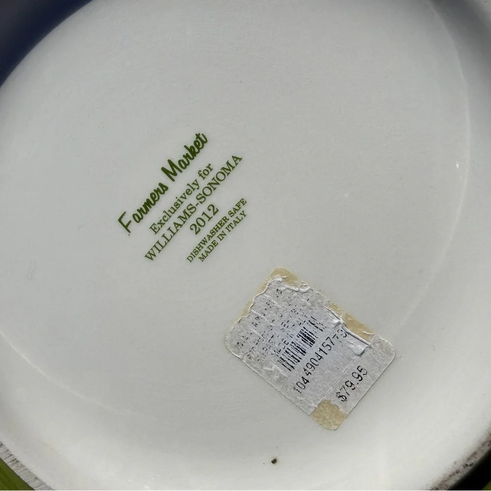 2012 Williams-Sonoma Farmers Market Carrot Vegetable Pasta Serving Bowl 13.75in